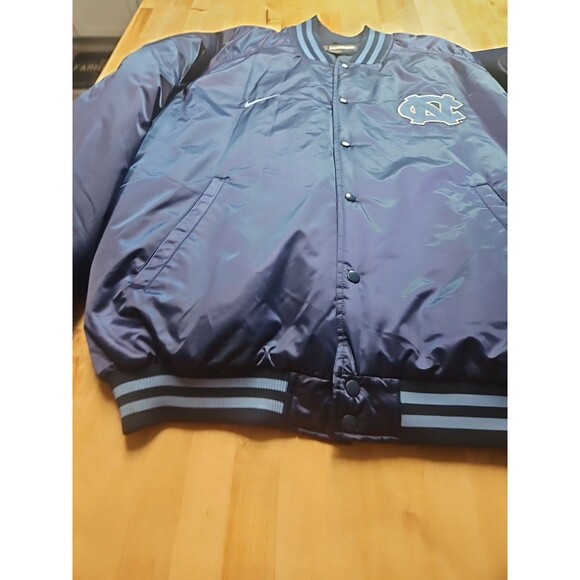 Vintage 90s Nike North Carolina UNC Tar Heels Satin Bomber Jacket Men’s Size XXL - Picture 4 of 16